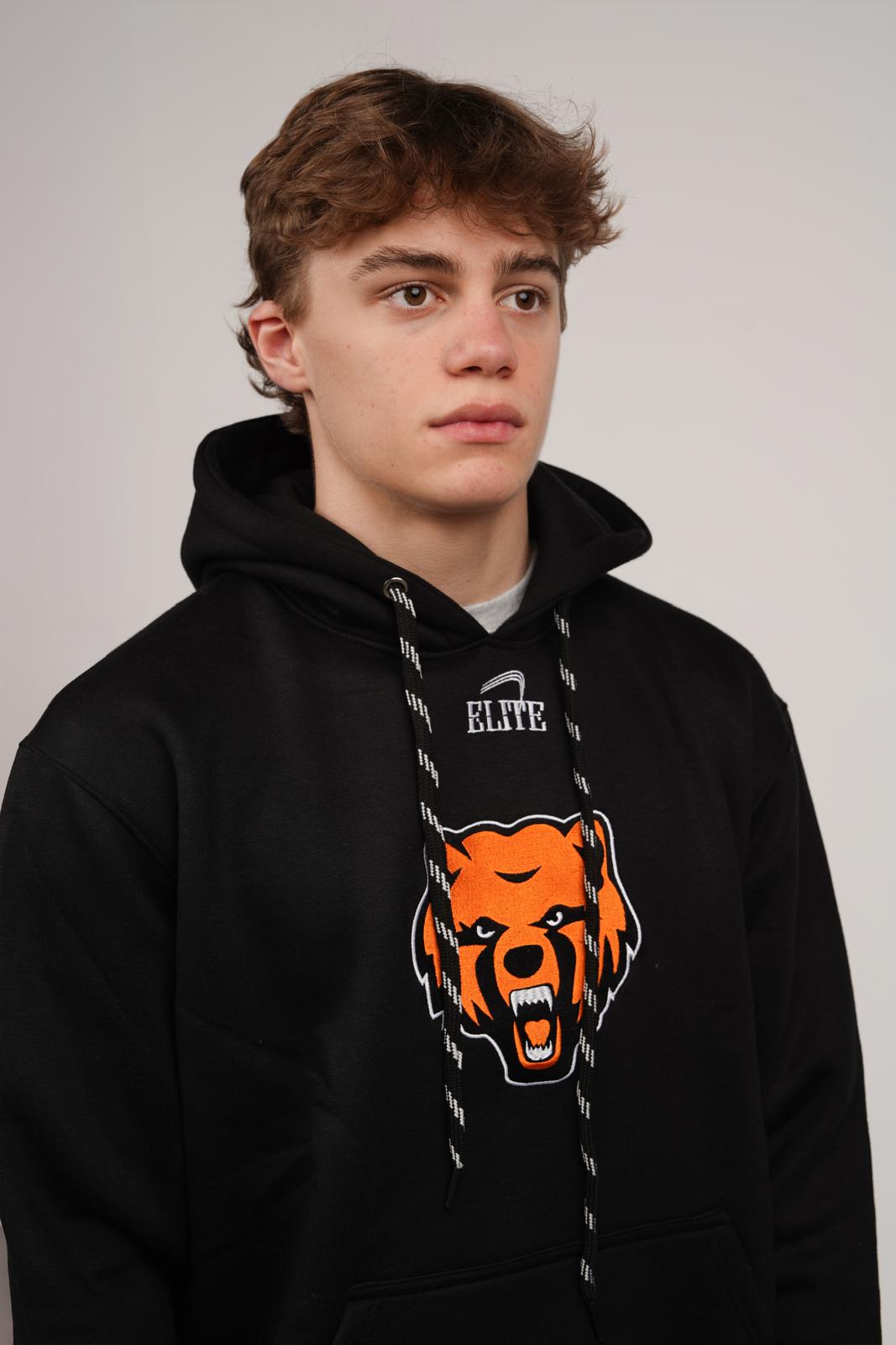 Catholic Embroidered Cur Dog Head Hoody - Black