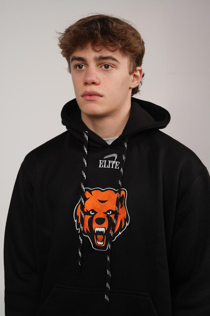 Catholic Embroidered Cur Dog Head Hoody - Black