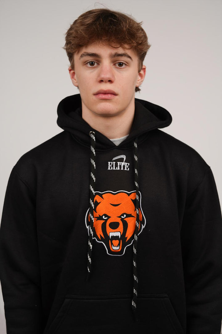Catholic Embroidered Cur Dog Head Hoody - Black