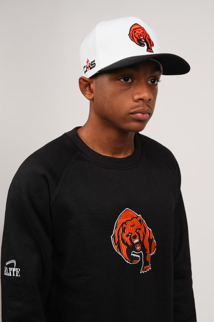 Catholic Embroidered Full Cur Dog Crewneck - Black