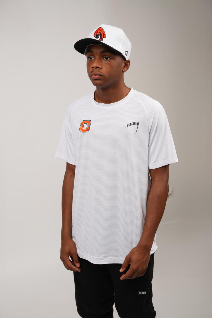 Catholic Embroidered Performance Shirt - White