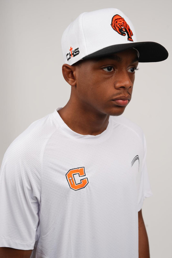 Catholic Embroidered Performance Shirt - White