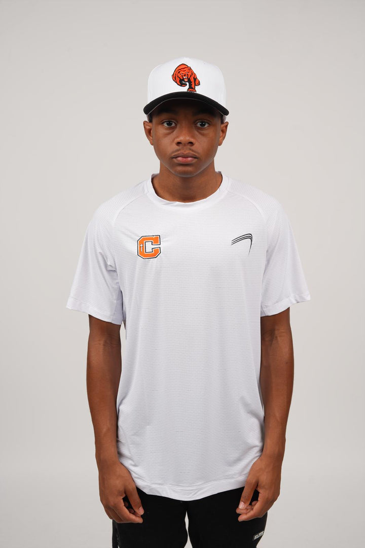 Catholic Embroidered Performance Shirt - White