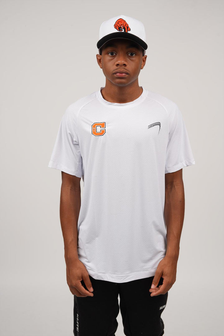 Catholic Embroidered Performance Shirt - White