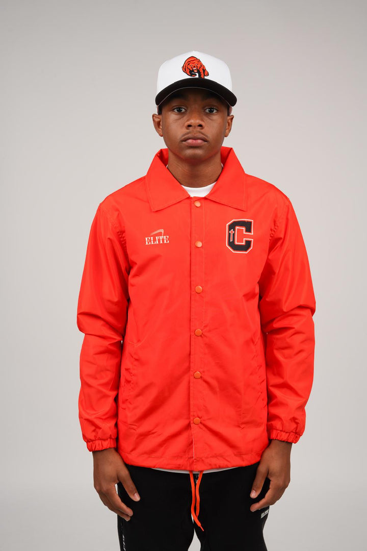 Catholic Retro Sideline Windbreaker - Orange