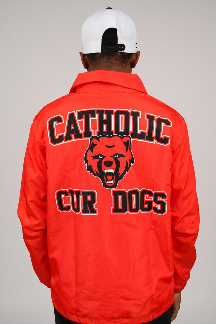 Catholic Retro Sideline Windbreaker - Orange