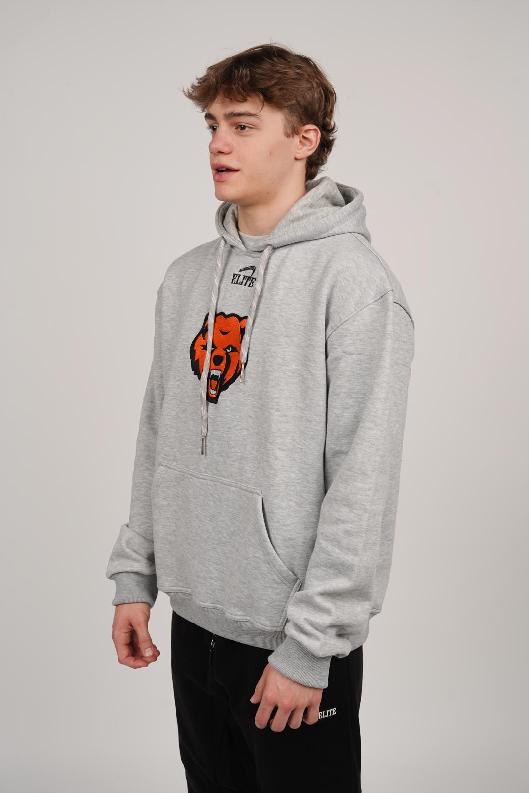 Catholic Embroidered Cur Dog Hoody - Grey