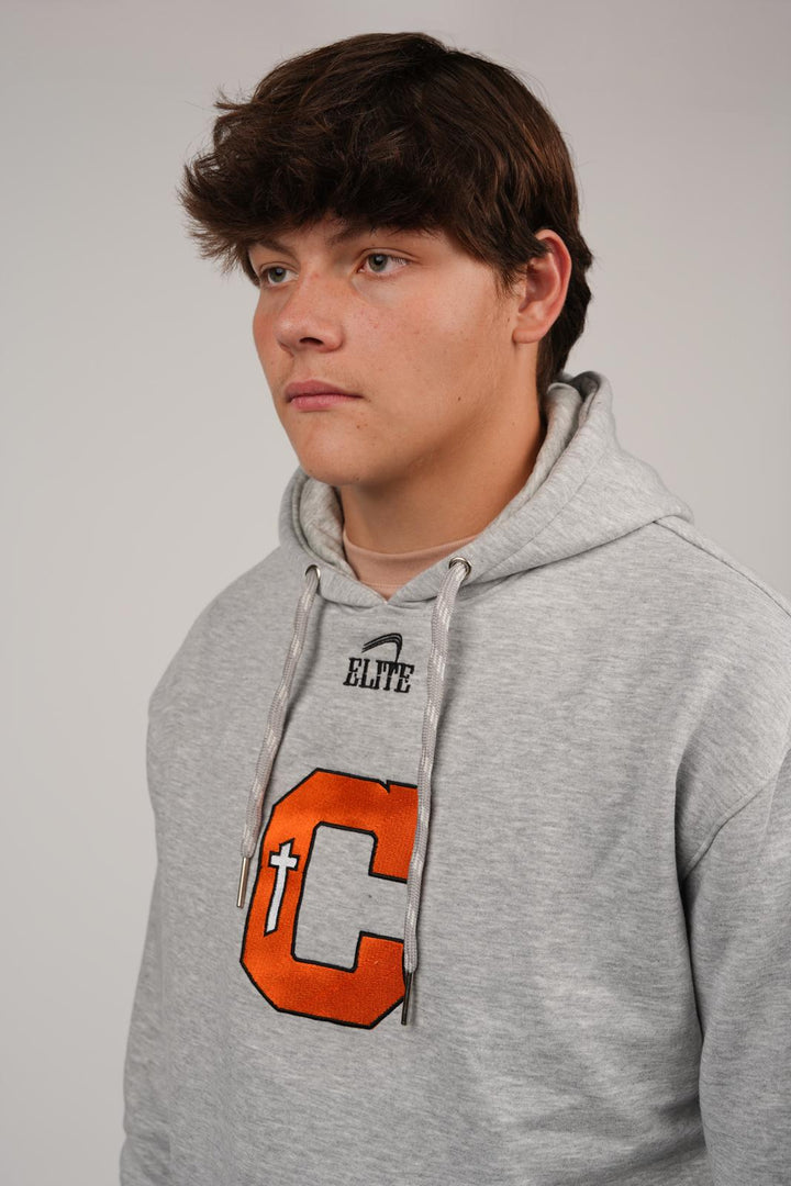 Catholic Embroidered C Hoody - Grey