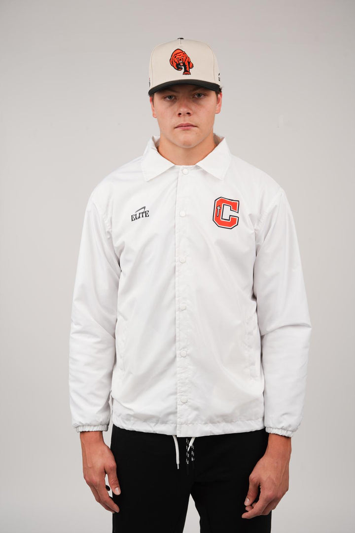 Catholic Retro Sideline Windbreaker - white
