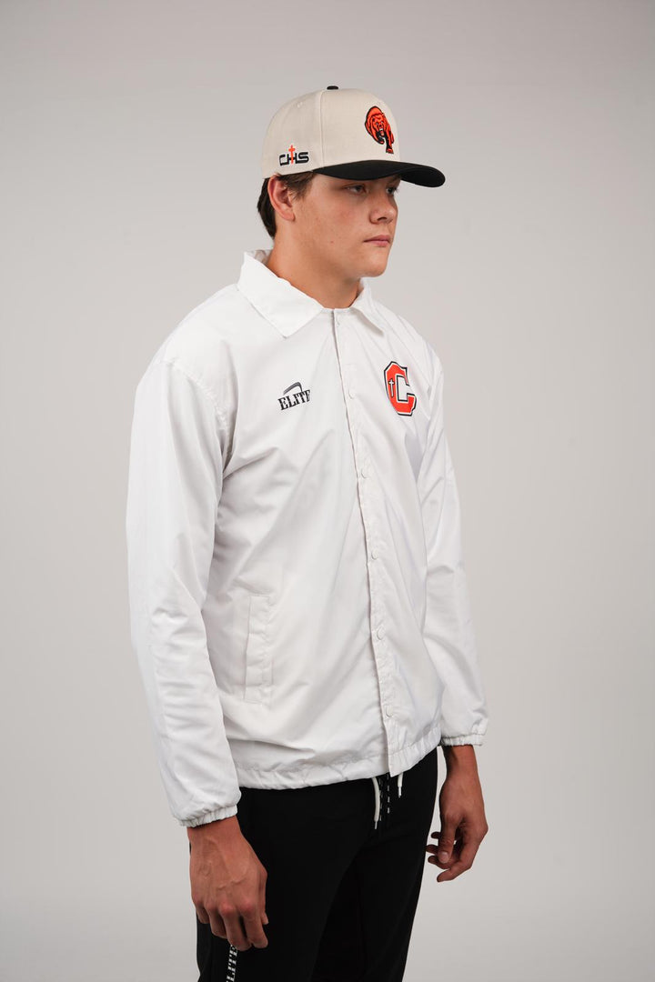 Catholic Retro Sideline Windbreaker - white