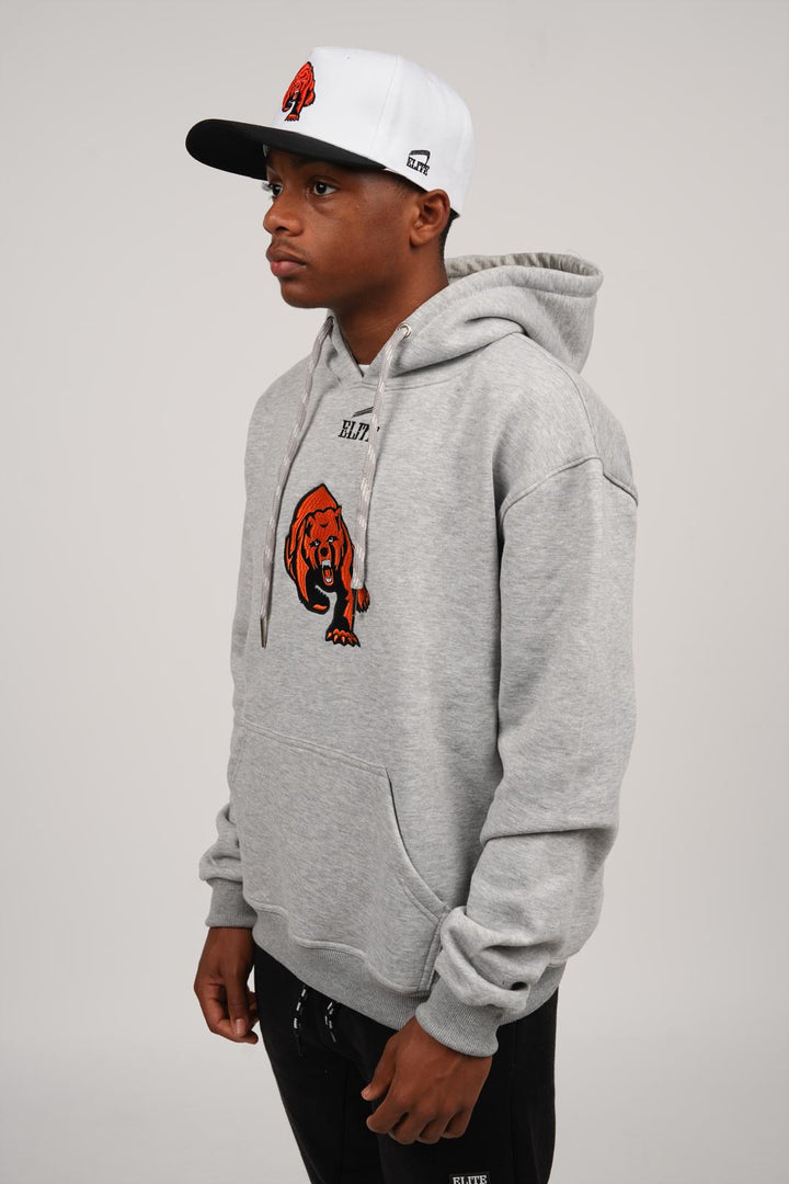 Catholic Embroidered Full Cur Dog Hoody - Grey