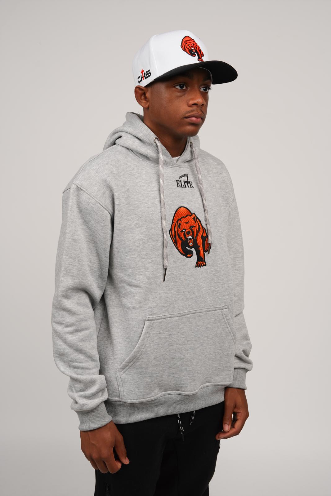 Catholic Embroidered Full Cur Dog Hoody - Grey