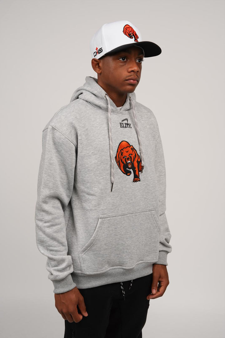 Catholic Embroidered Full Cur Dog Hoody - Grey