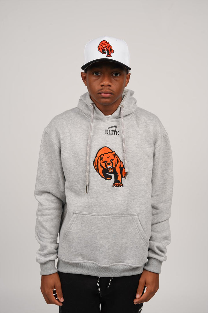 Catholic Embroidered Full Cur Dog Hoody - Grey