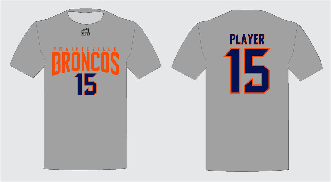 Prairieville Broncos Short Sleeve Shirt - Grey