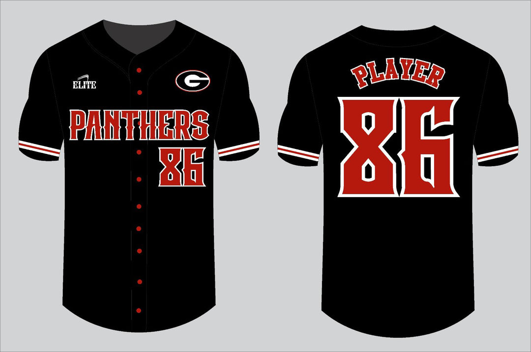 Glen Oaks Panthers Buttons Jersey - Black