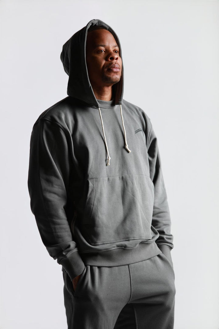 Elite Crewneck Hoody Set - Grey