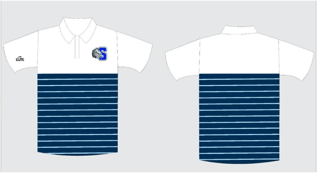 Scotlandville Pre-Engineering Stripes Polo - White