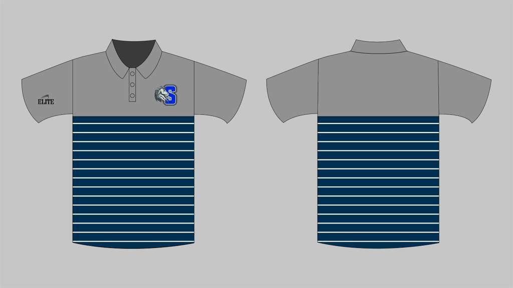 Scotlandville Pre-Engineering Stripes Polo - Grey