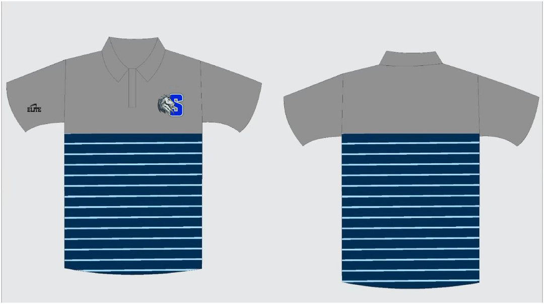 Scotlandville Pre-Engineering Stripes Polo - Grey