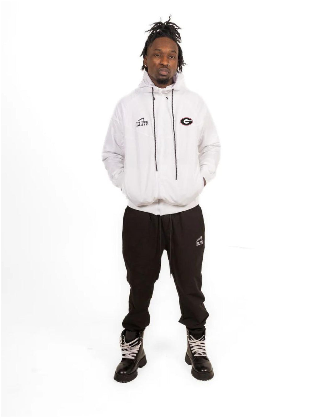 Glen Oaks Panthers Windbreaker - White