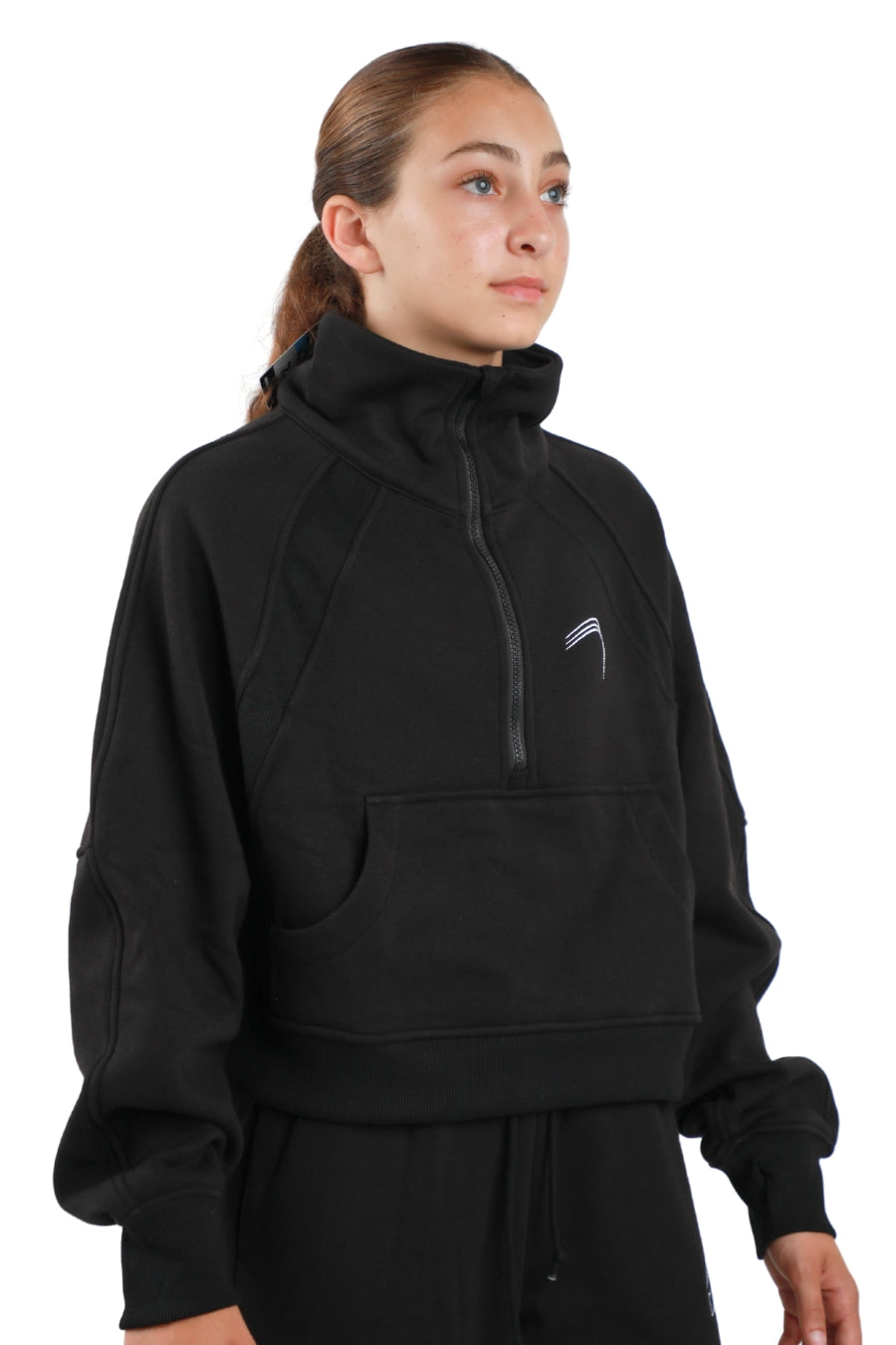 Elite 1/2 Zip Cropped Fleece Pullover  - Women's - Black