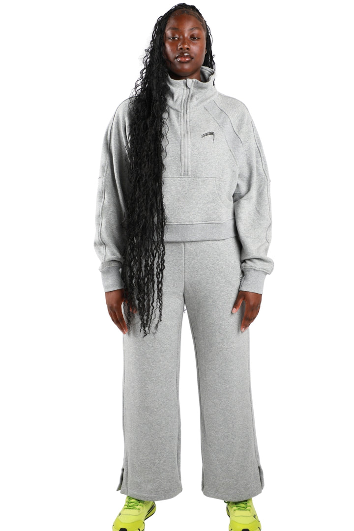 Elite Cropped Pullover Fleece Set - Women's - Grey