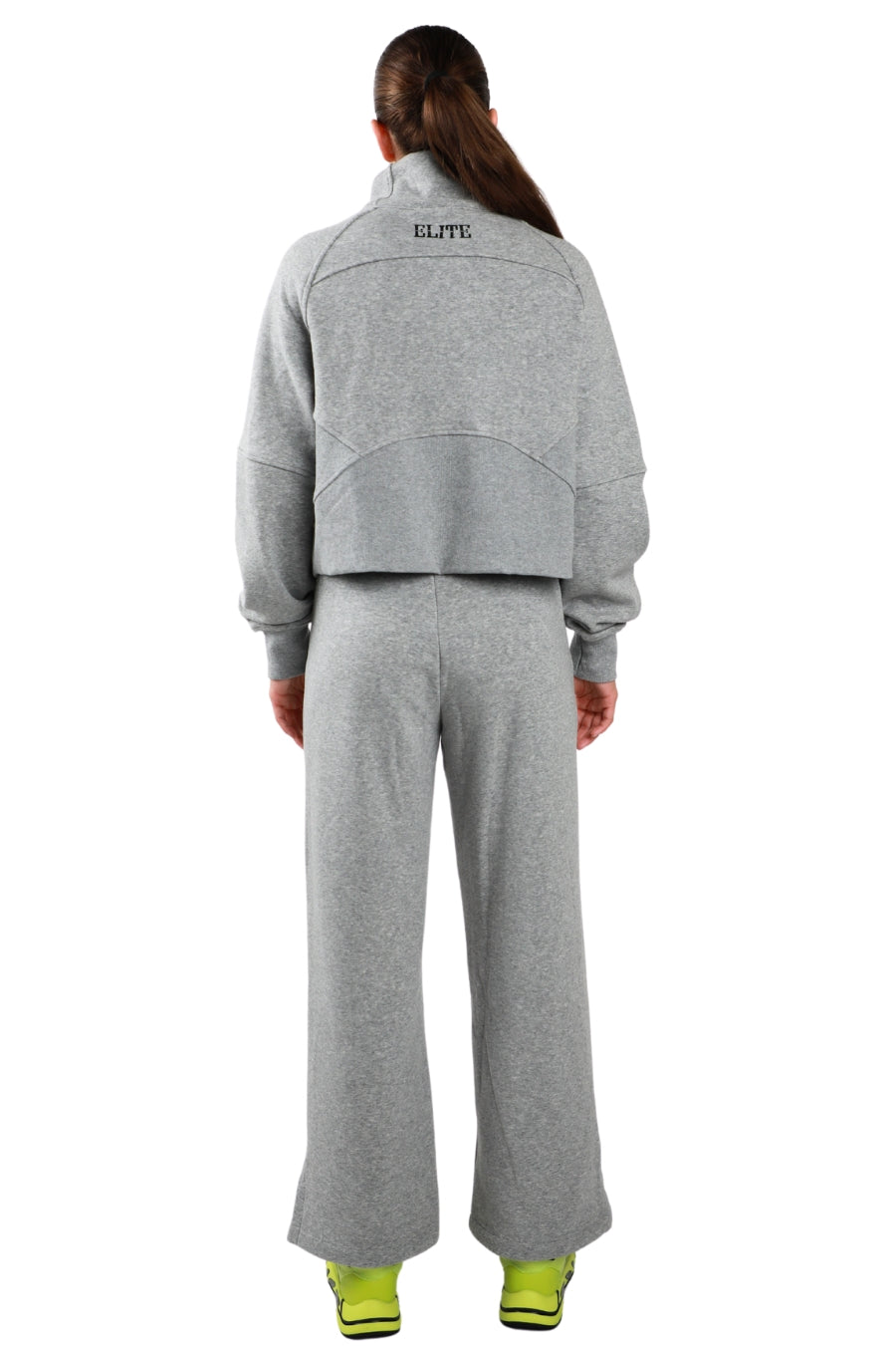 Elite Cropped Pullover Fleece Set - Women's - Grey