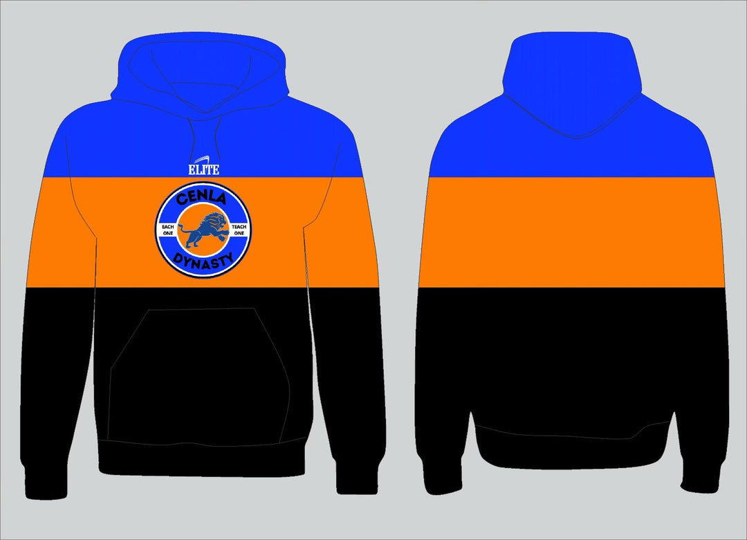 Elite hoodie - Sky blue/ orange & black