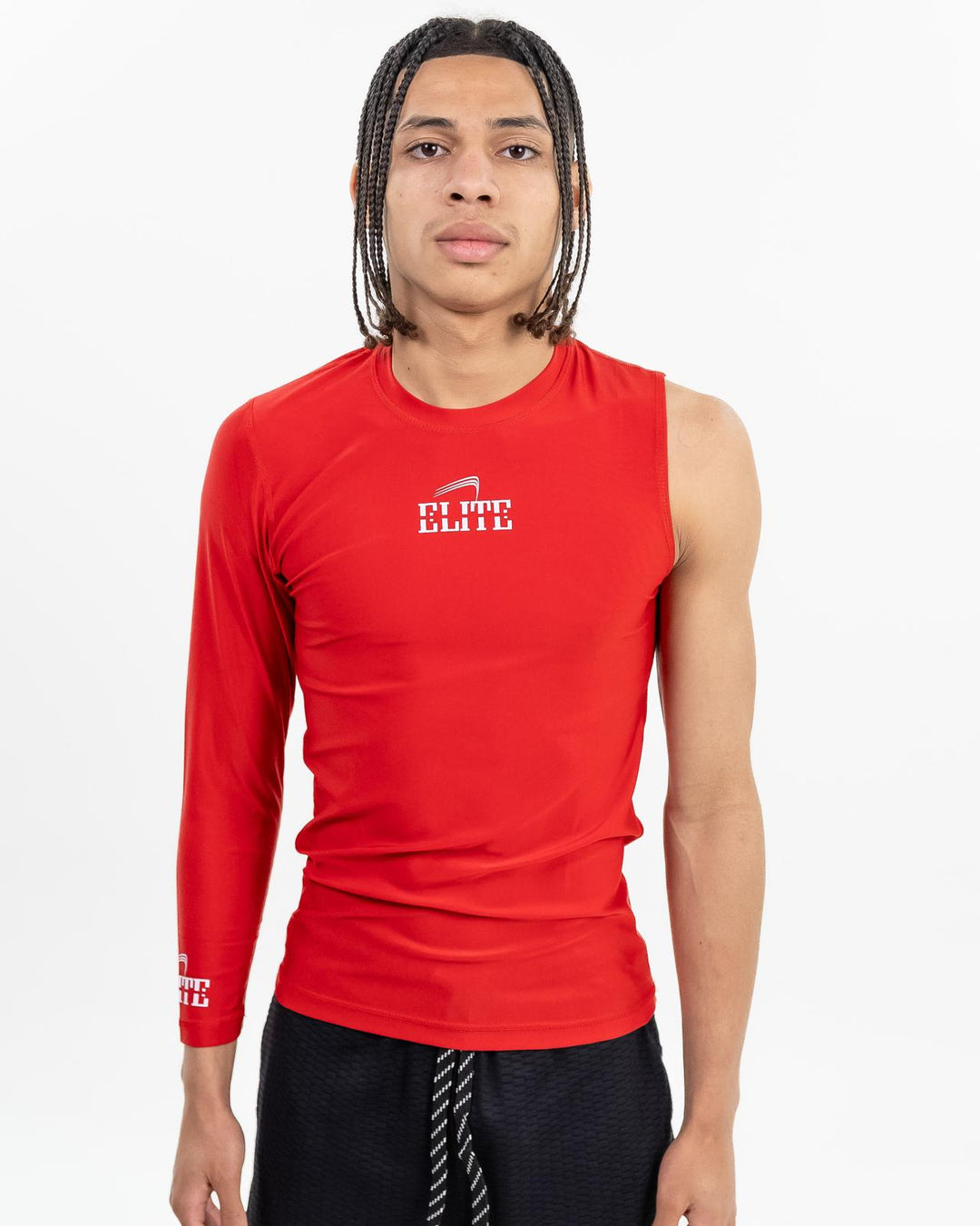 ELITE SINGLE ARM LONG SLEEVE COMPRESSION SHIRT - RED
