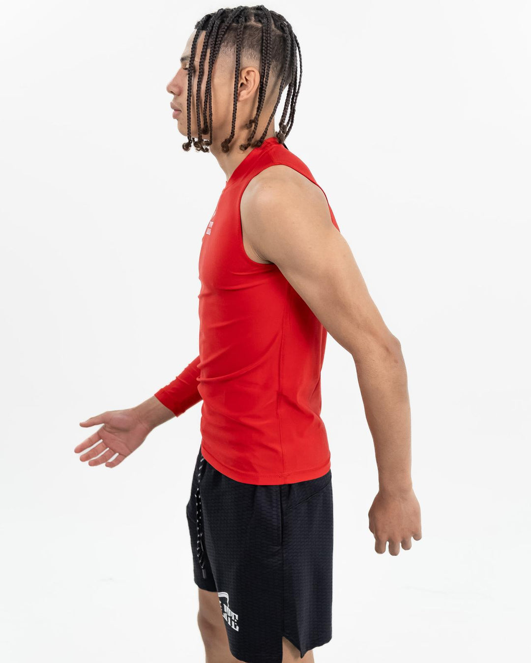 ELITE SINGLE ARM LONG SLEEVE COMPRESSION SHIRT - RED