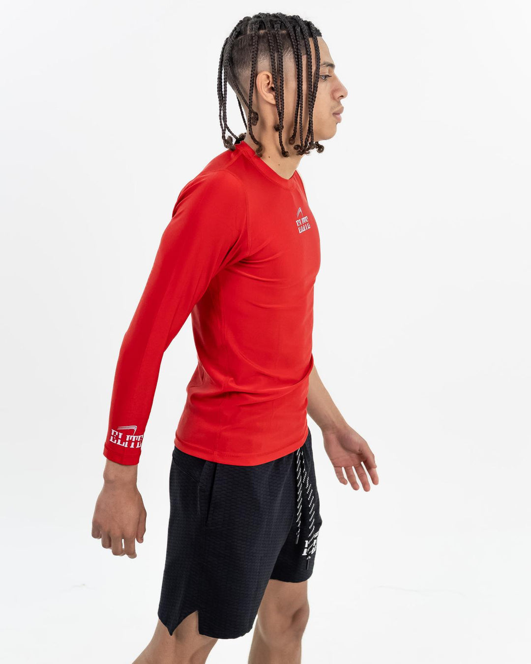 ELITE SINGLE ARM LONG SLEEVE COMPRESSION SHIRT - RED