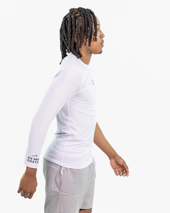 ELITE SINGLE ARM LONG SLEEVE COMPRESSION SHIRT - WHITE