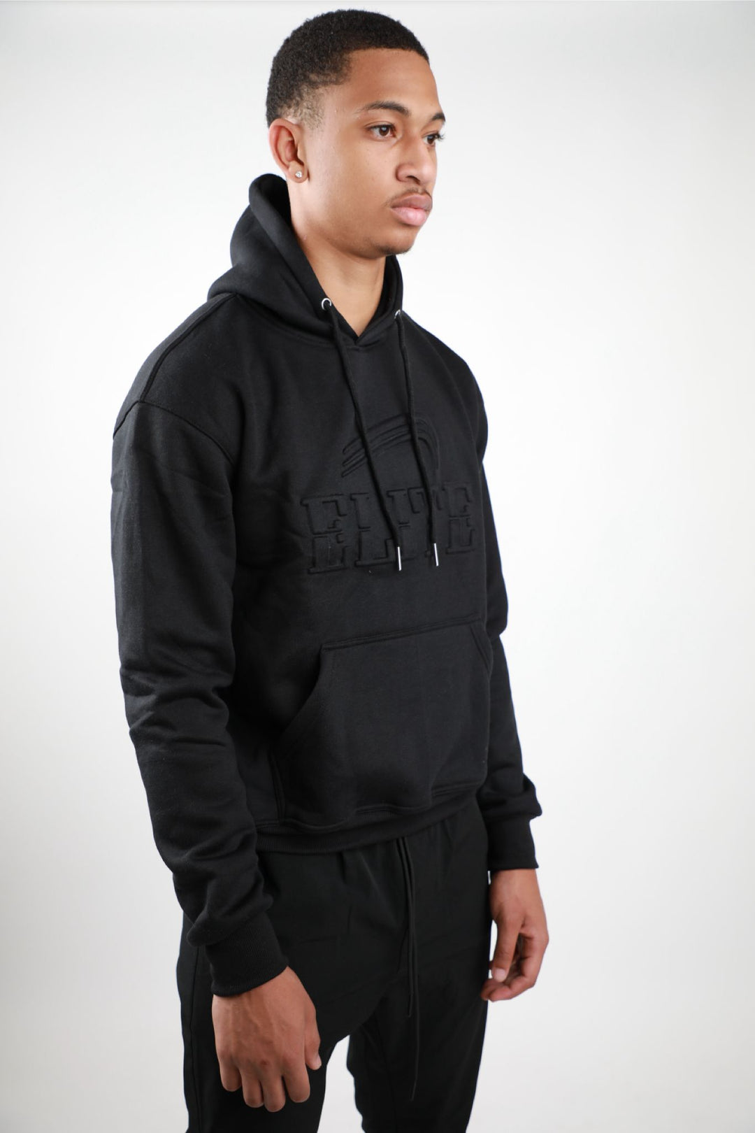 Elite Emboss Hoody - Black