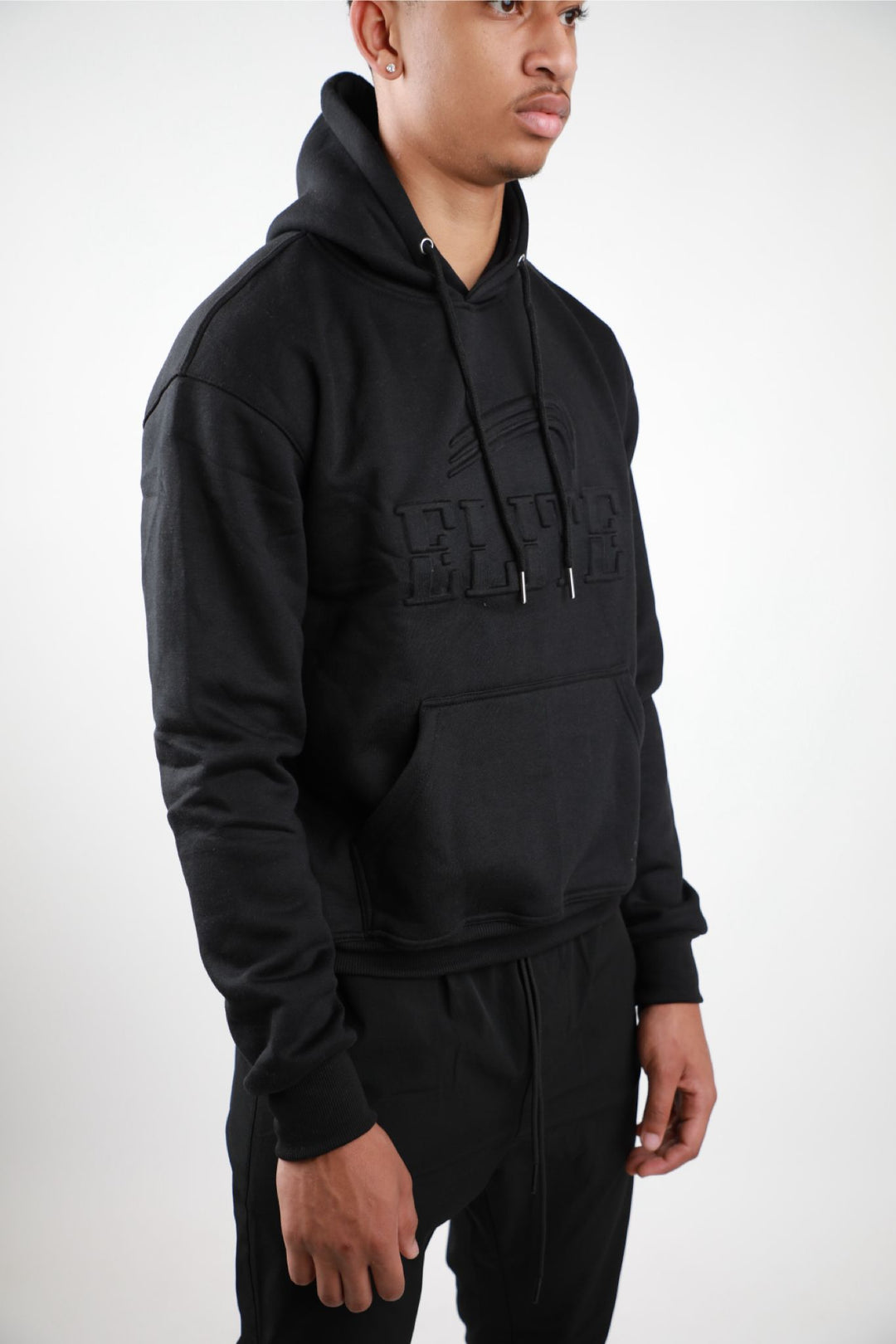 Elite Emboss Hoody - Black