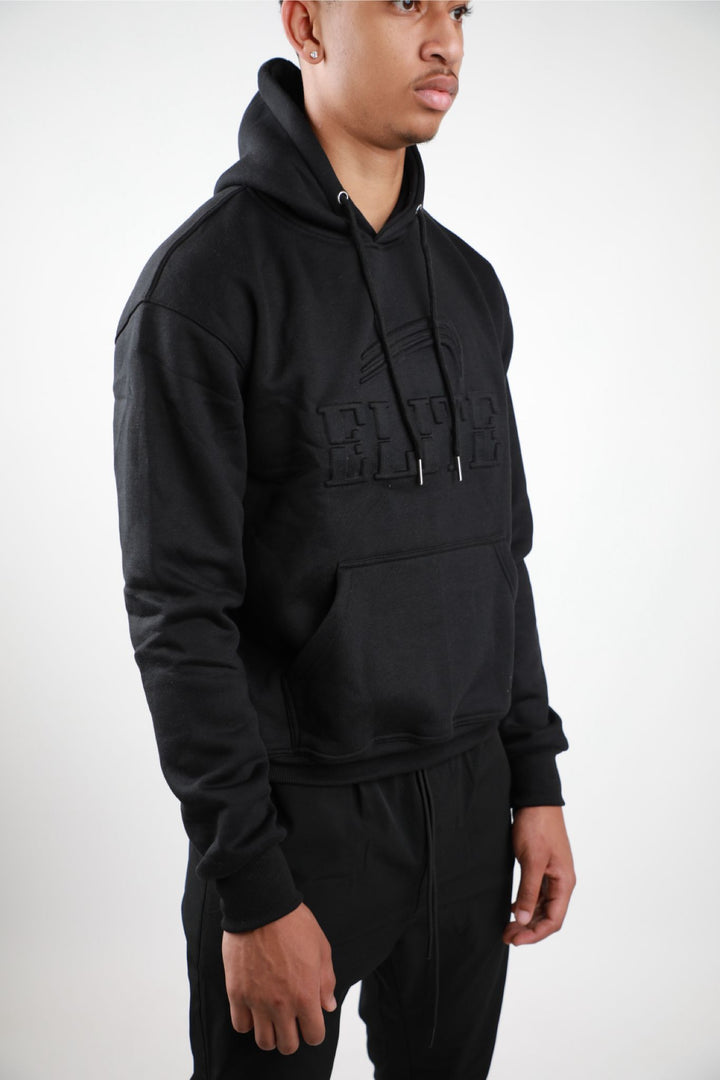 Elite Emboss Hoody - Black