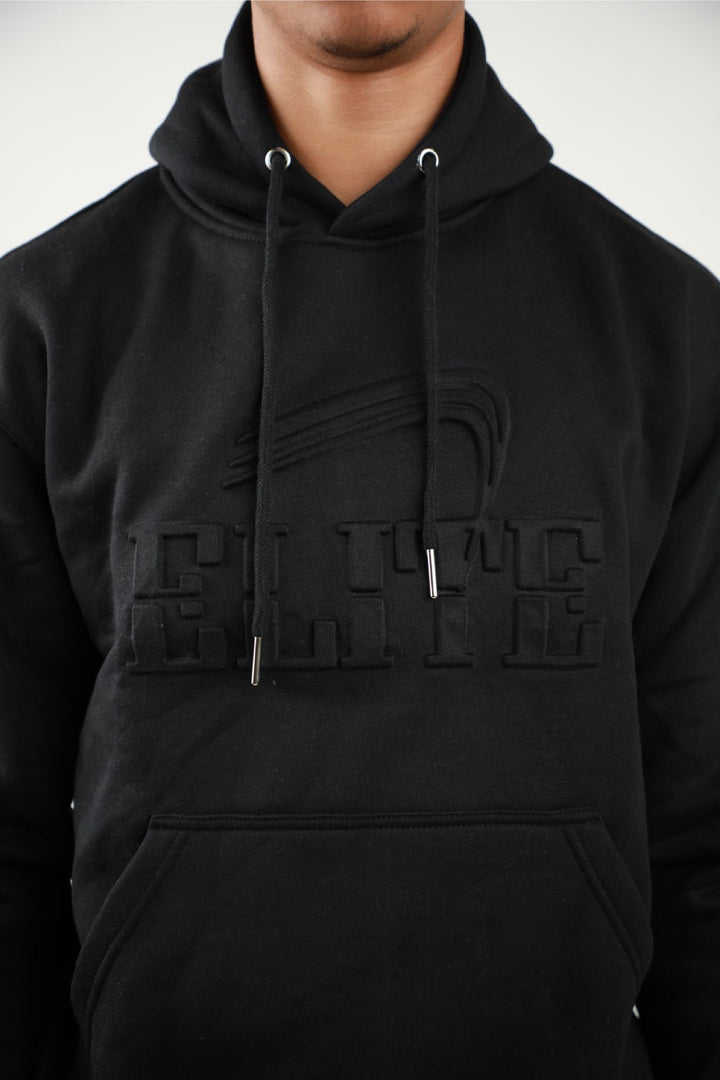 Elite Emboss Hoody - Black