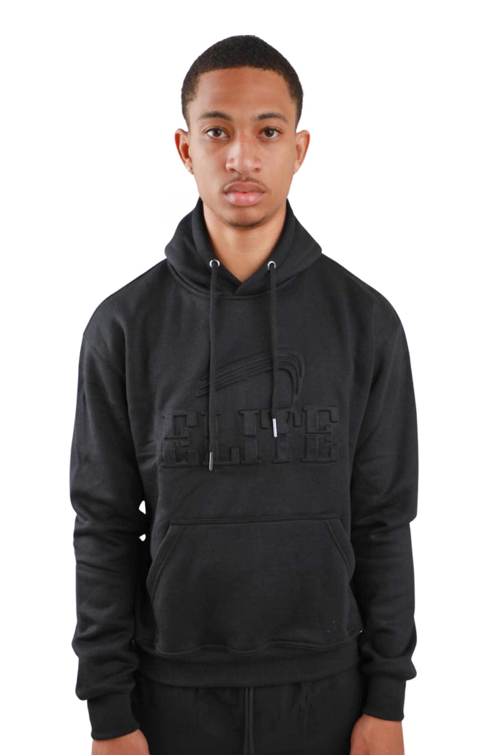 Elite Emboss Hoody - Black