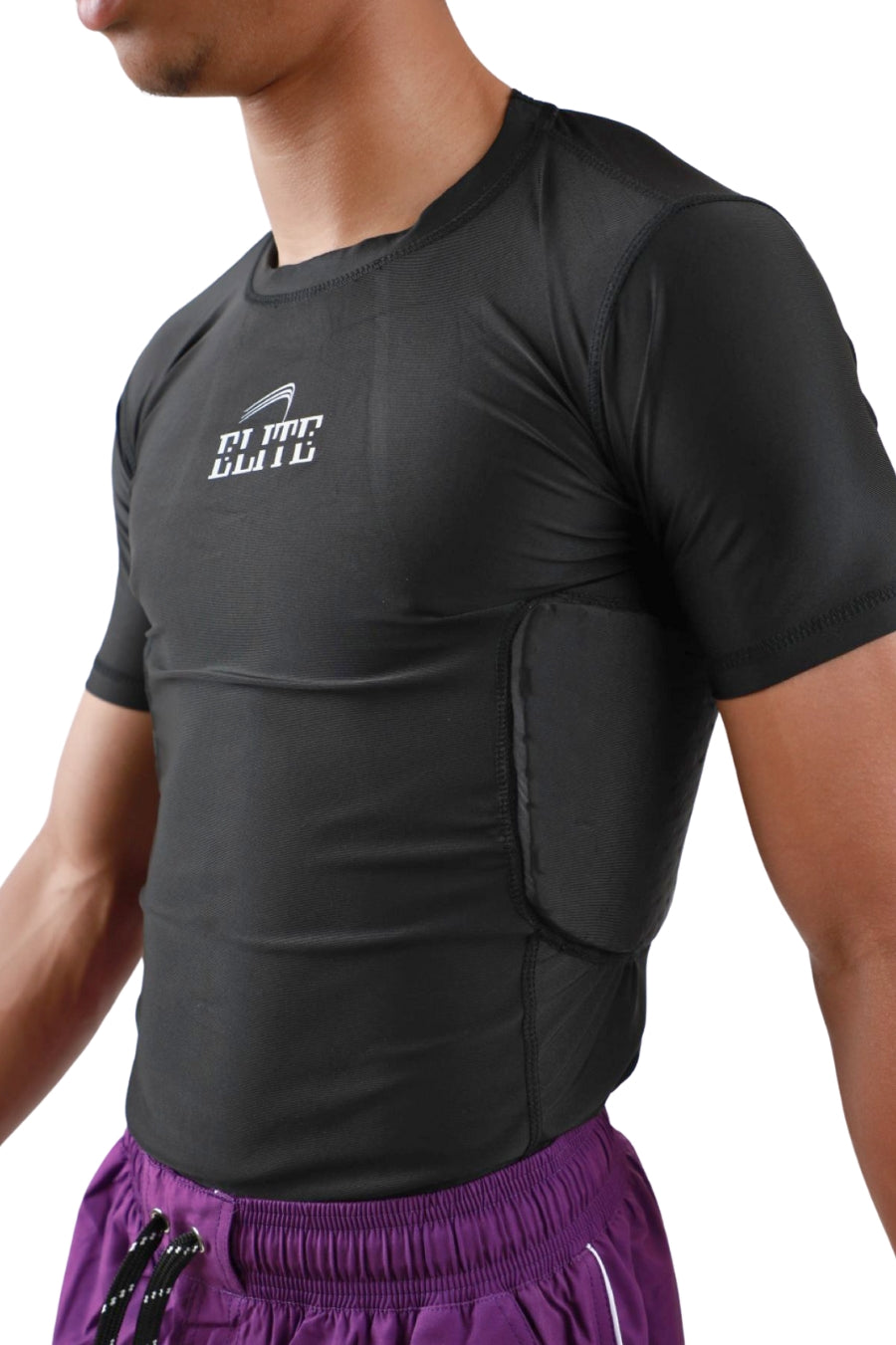 Elite - COMPRESSION PADDED SHIRT - BLACK