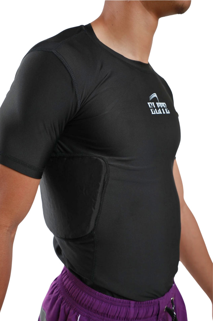 Elite - COMPRESSION PADDED SHIRT - BLACK