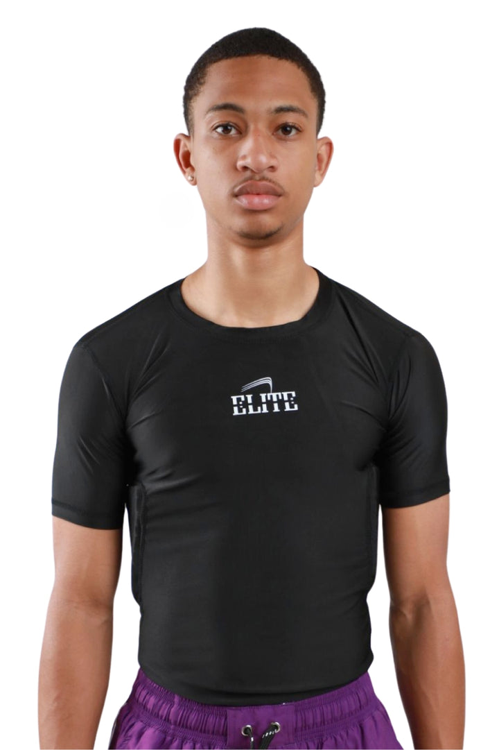 Elite - COMPRESSION PADDED SHIRT - BLACK