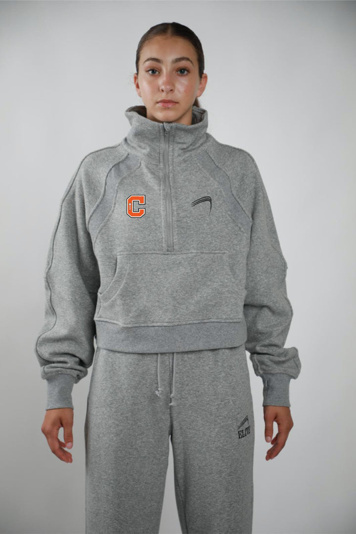 Catholic Elite Cropped Pullover Fleece Set - Women's - Grey