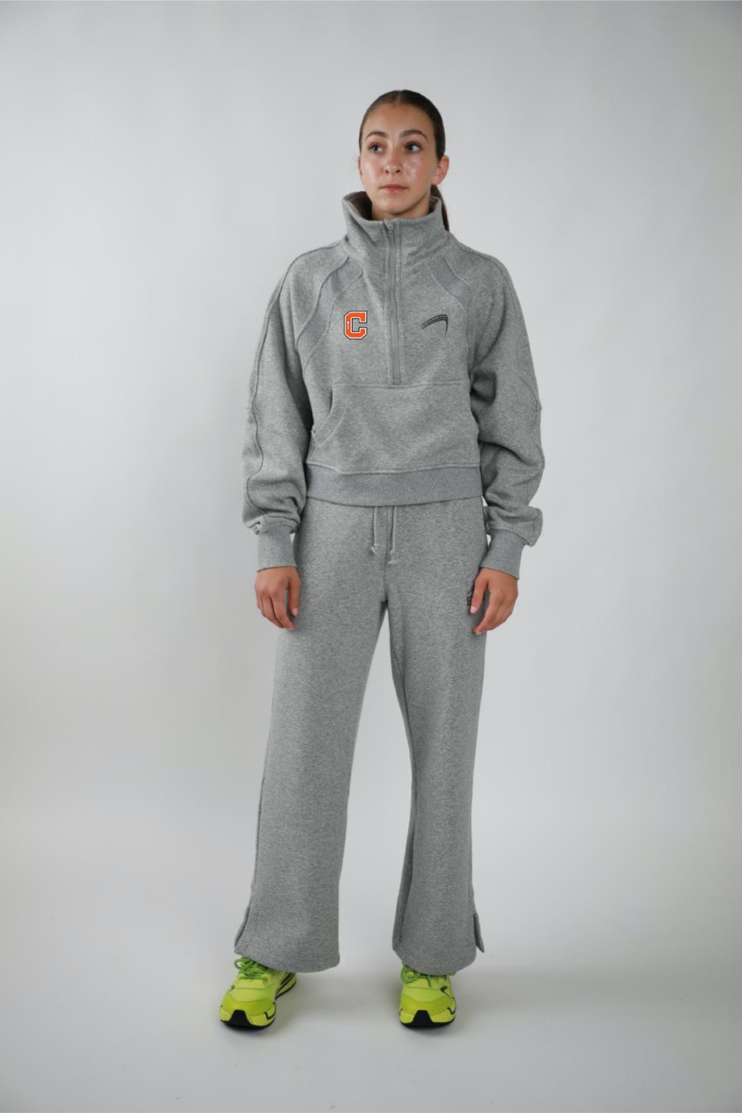 Catholic Elite Cropped Pullover Fleece Set - Women's - Grey