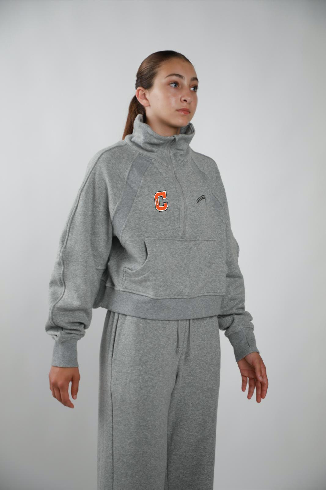 Catholic Elite Cropped Pullover Fleece Set - Women's - Grey