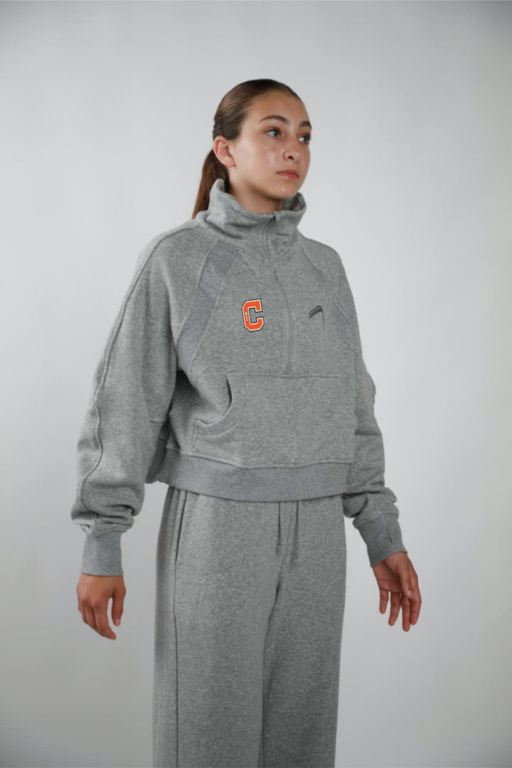 Catholic Elite Cropped Pullover Fleece Set - Women's - Grey