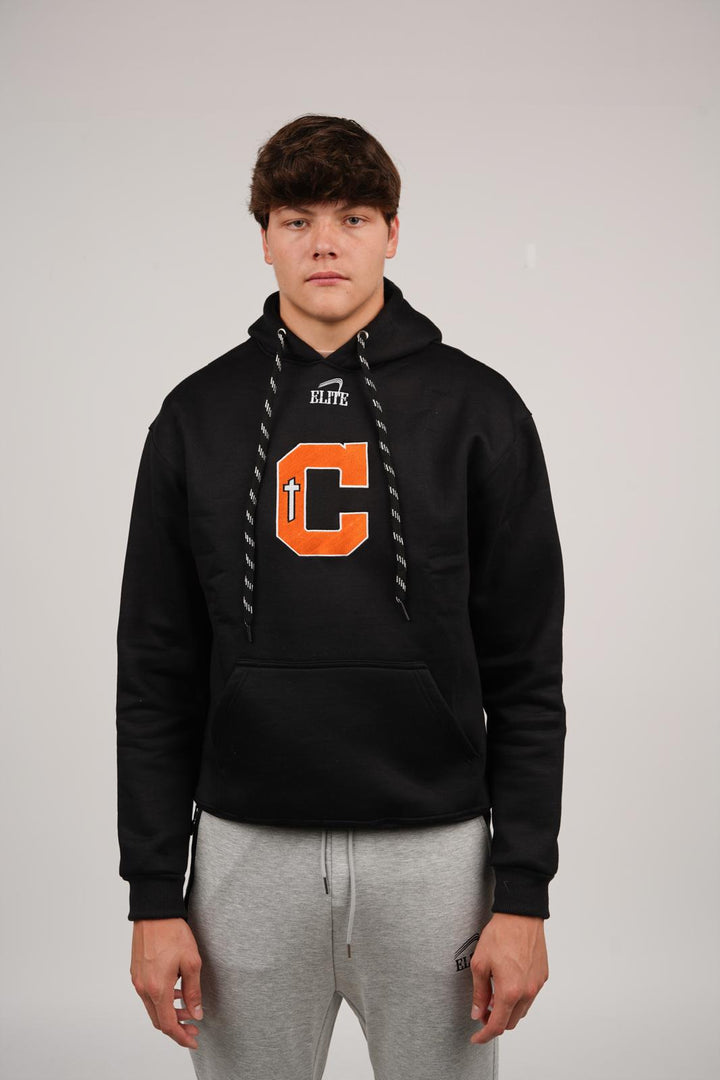 Catholic Embroidered C Hoody - Black