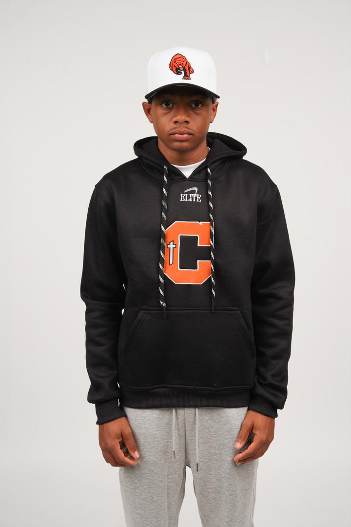 Catholic Embroidered C Hoody - Black