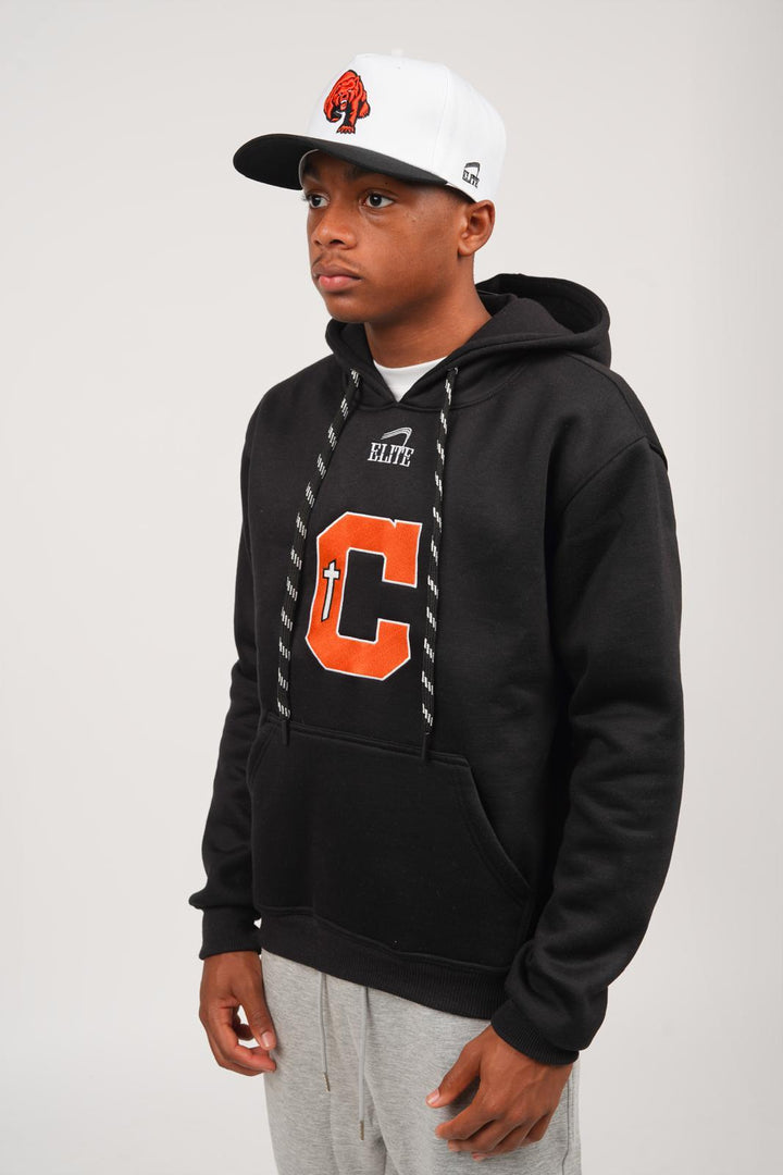 Catholic Embroidered C Hoody - Black