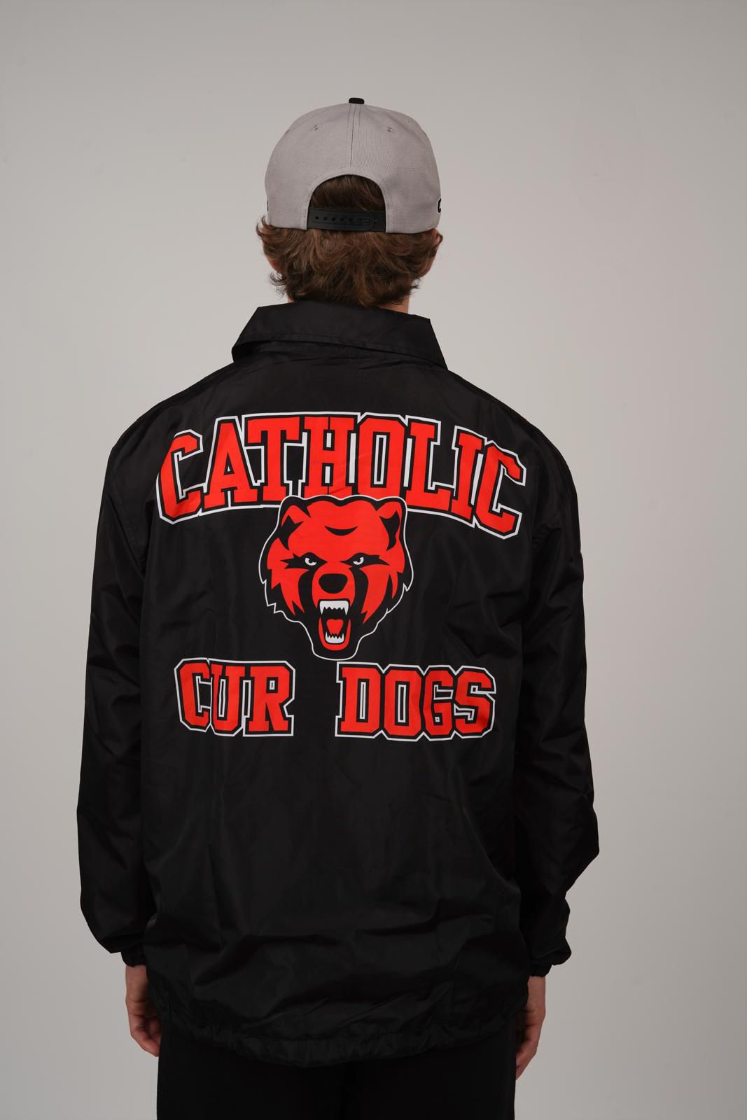 Catholic Retro Sideline Windbreaker - Black