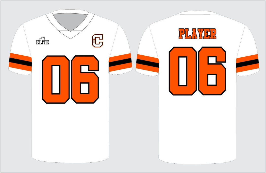 Catholic Fan Football Jersey - White (Orange Logo)